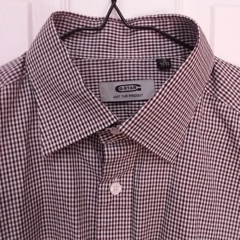 Men's G-Star Longsleeve Button Up Shirt pre-owned 16 neck approx size med.